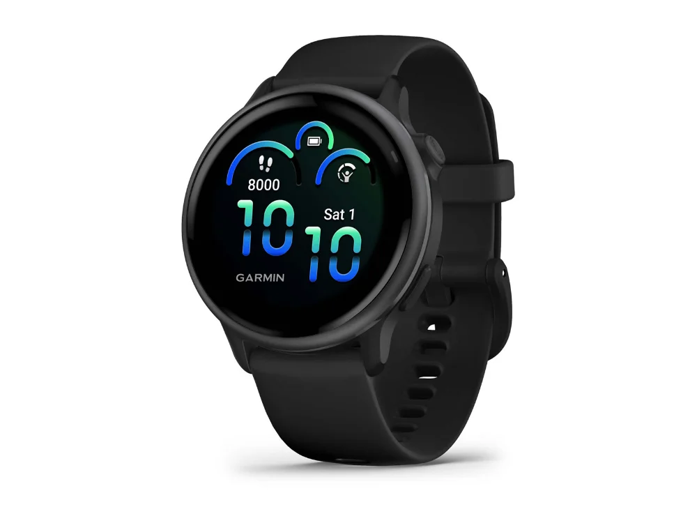 Garmin Vivoactive 6, тёмно-серый, чёрный силиконовый ремешок