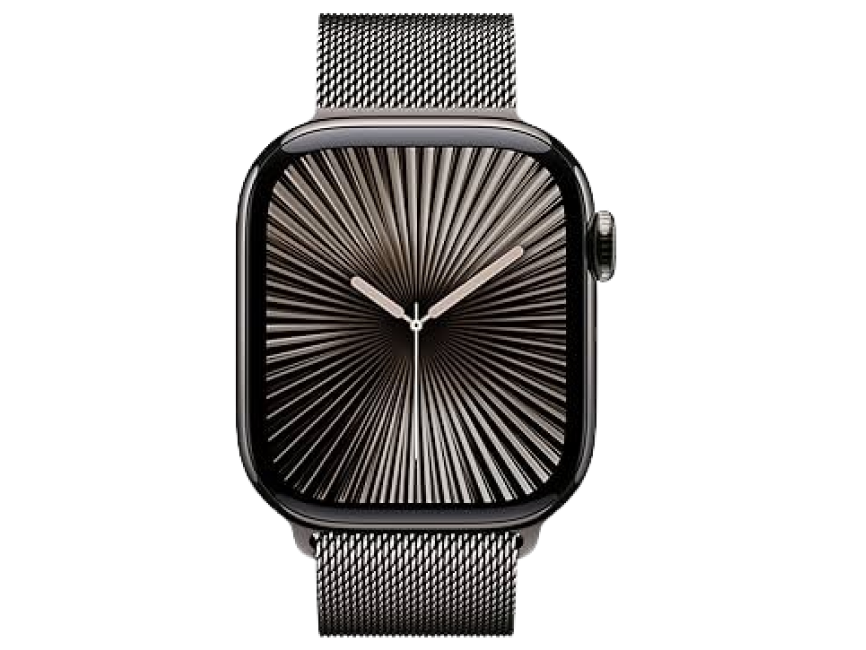 Apple Watch Series 10 GPS + Cellular 42mm Slate Titanium Case with Slate Milanese Loop
