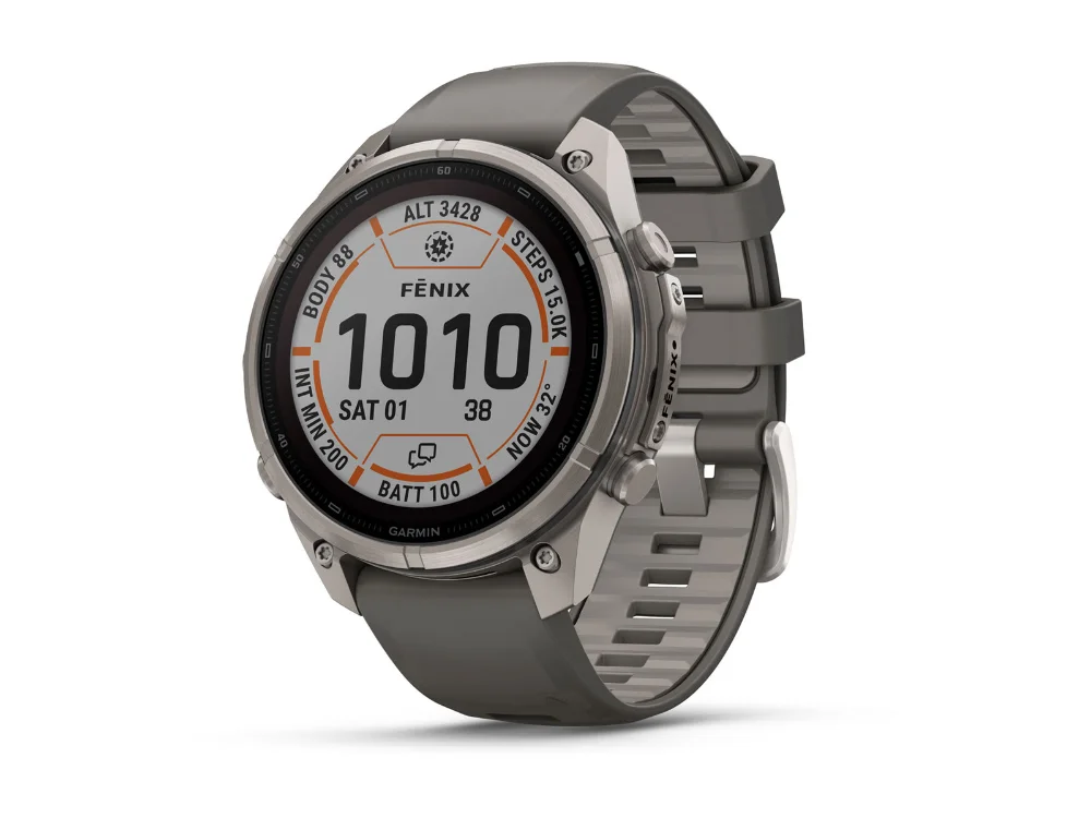 Garmin Fenix 9 Pro inReach Solar 47 mm, титан, серый силиконовый ремешок