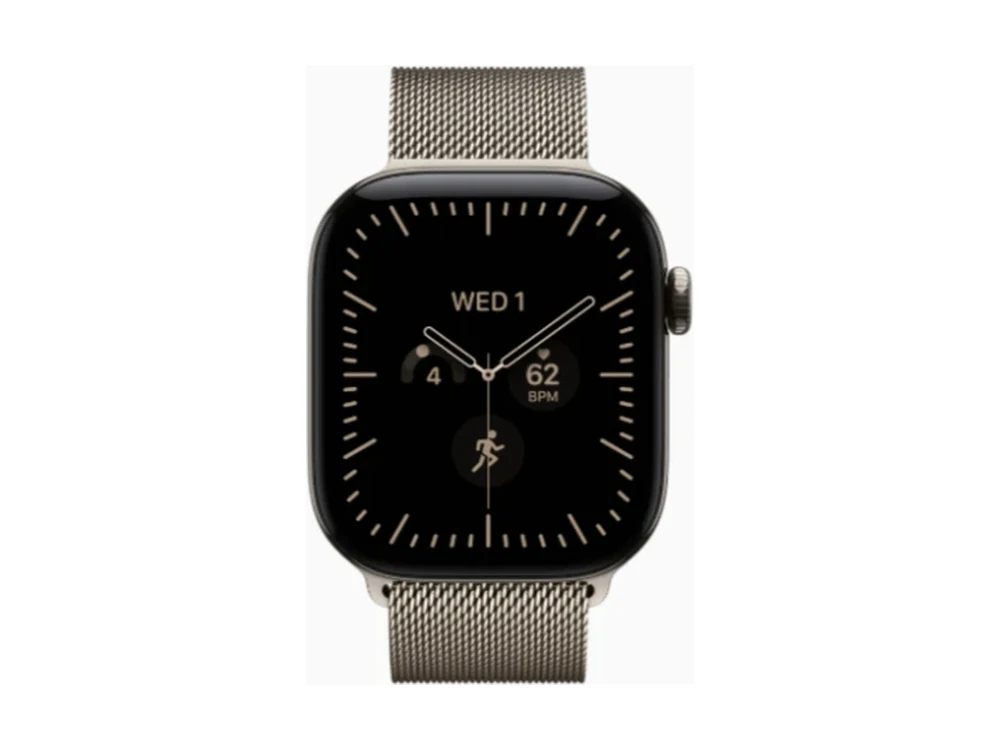 Apple Watch Series 12 GPS + Cellular 46 мм Титан Натуральный титан (Natural) с Миланский сетчатый браслет (Milanese Loop) — детальный вид