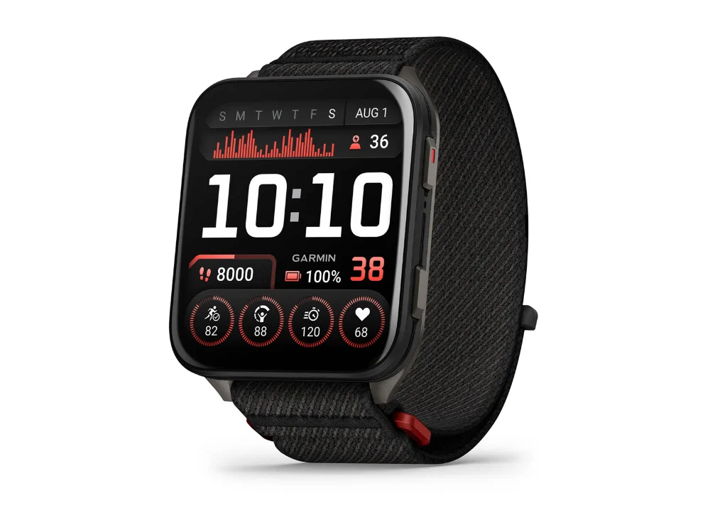 Garmin Venu X1, чёрный, чёрный нейлоновый ремешок