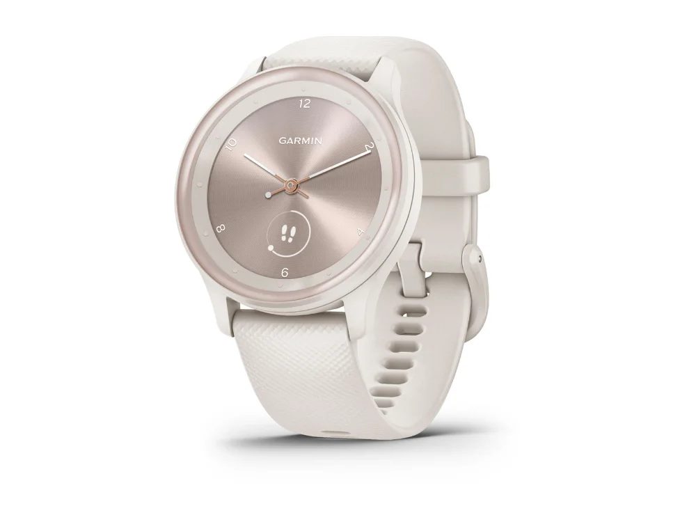 Garmin Vivomove Sport, слоновая кость, силиконовый ремешок цвета слоновой кости