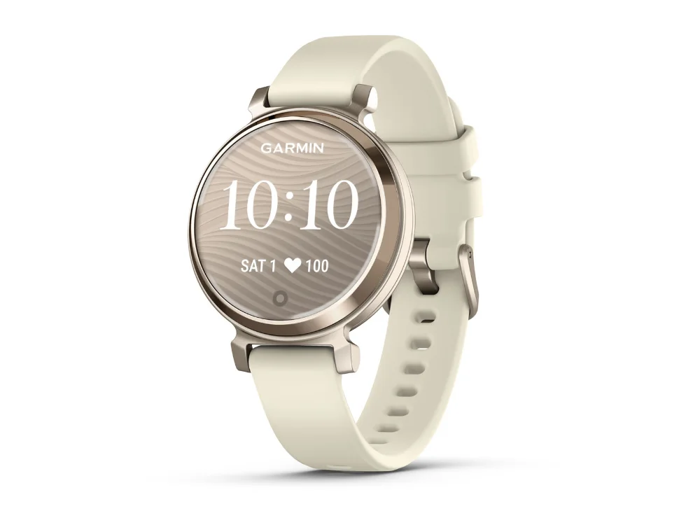Garmin Lily 2, кремовое золото, молочный силиконовый ремешок