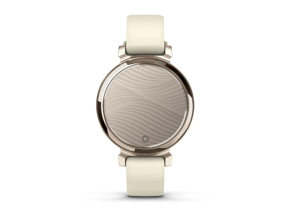 Garmin Lily 2, кремовое золото, молочный силиконовый ремешок — вид спереди