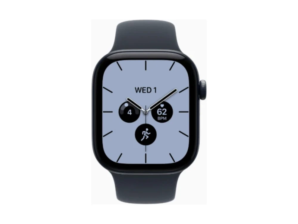 Apple Watch Series 12 GPS + Cellular 42 мм Керамика Ночной синий (Night Blue) с Тёмно-синий спортивный ремешок (Navy Blue Sport Band) — детальный вид
