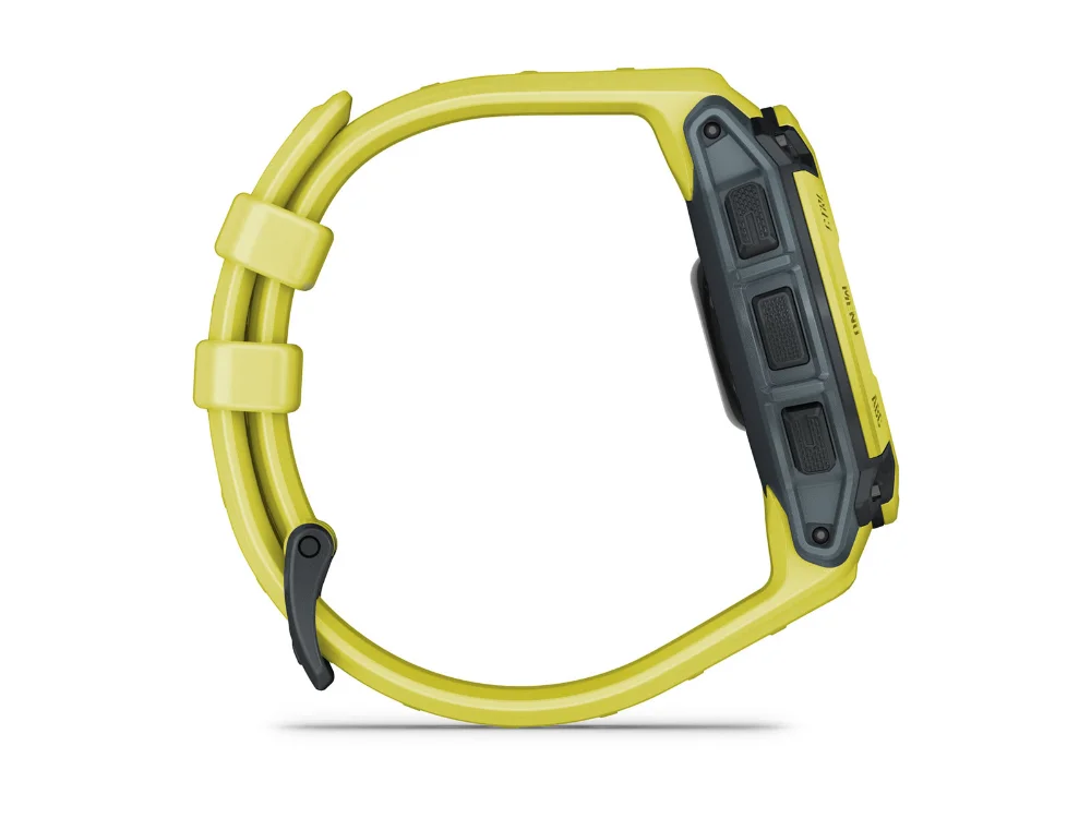 Garmin Instinct E 45 mm, салатовый, салатовый силиконовый ремешок — вид сбоку