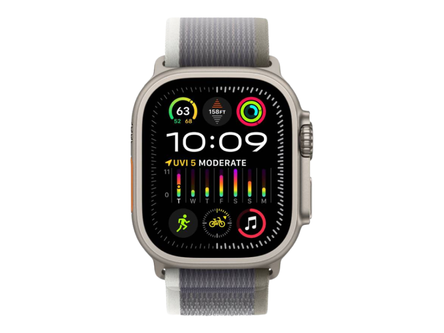 Apple Watch Ultra 2 GPS + Cellular 49мм Titanium Case with Green/Gray   Trail Loop S/M M/L