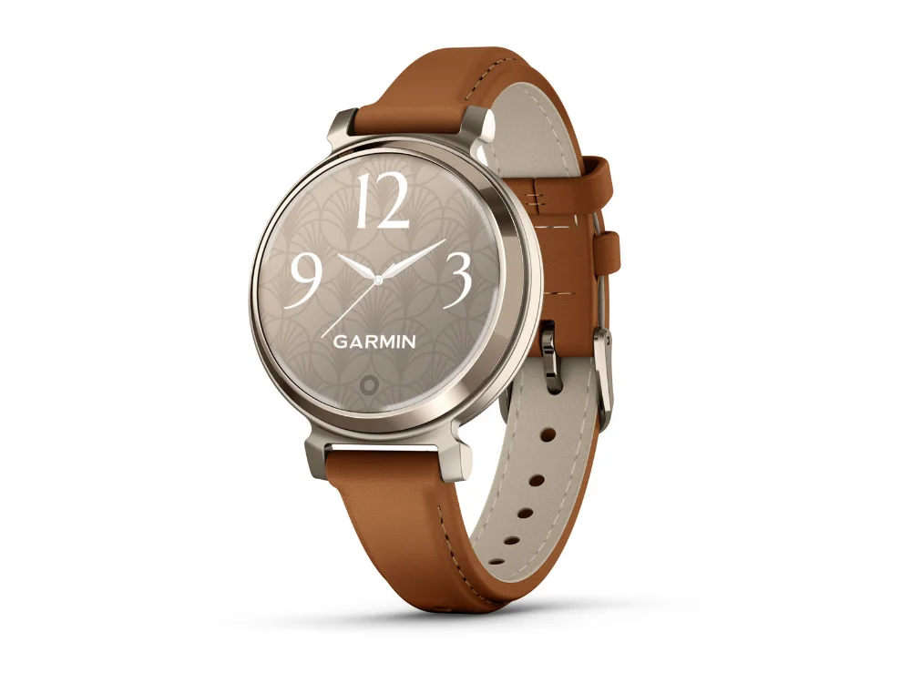 Garmin Lily 2 Classic, кремовое золото, песочный кожаный ремешок