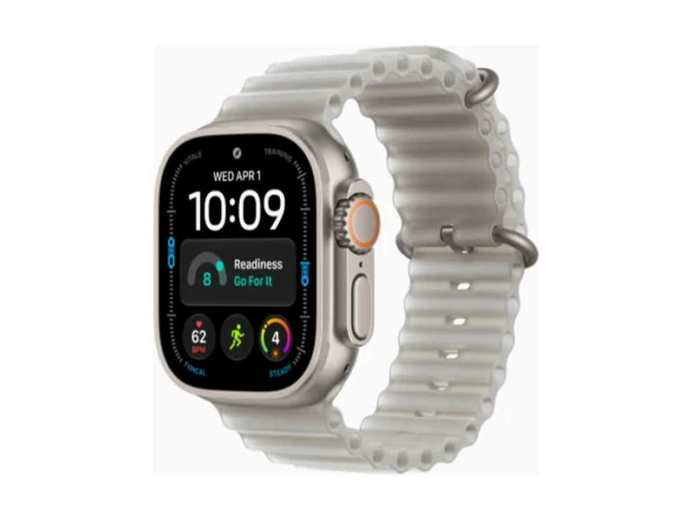 Apple Watch Ultra 4 GPS + Cellular 49 мм Натуральный титан (Natural Titanium) с ремешком Прозрачно-серый Ocean Band (Ocean Band Translucent Gray)