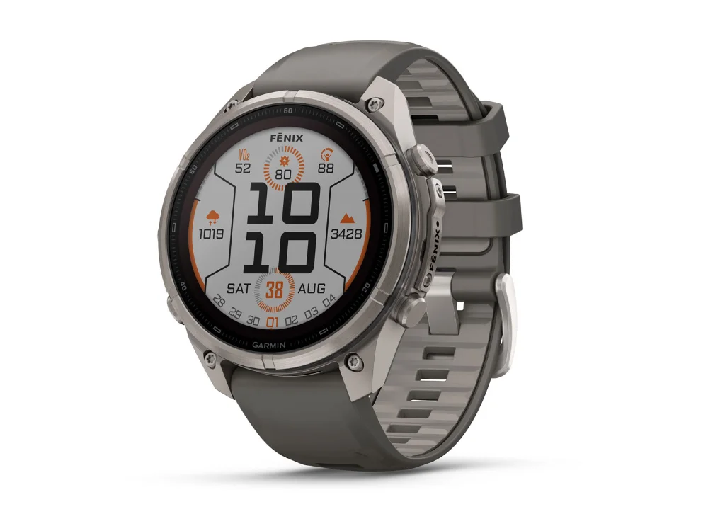 Garmin Fenix 9 Pro Solar 47 mm, титан, серый силиконовый ремешок
