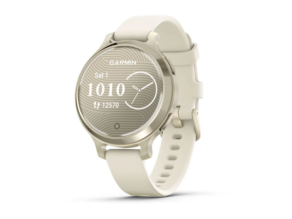 Garmin Lily 2 Active, лунное золото, бежевый силиконовый ремешок