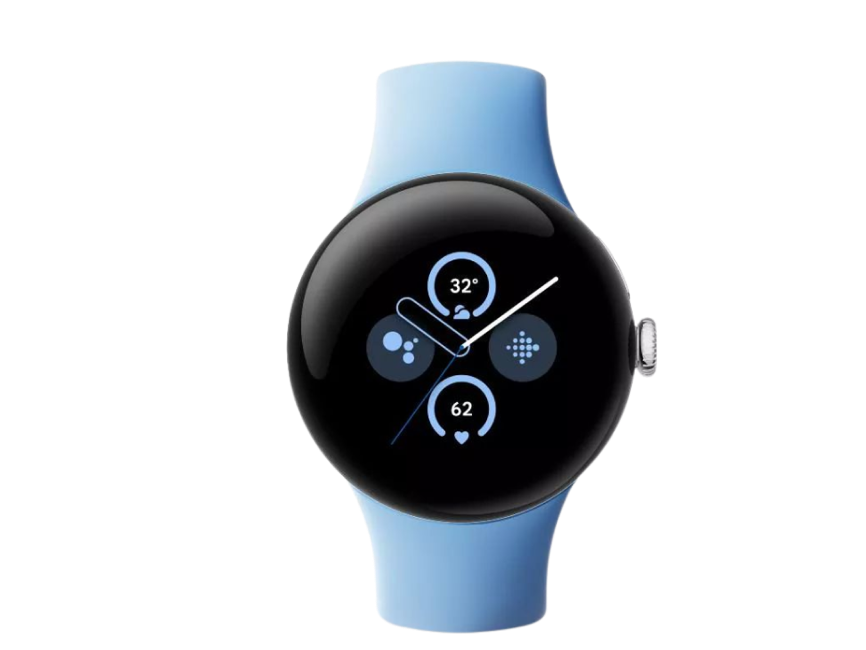 Google Pixel Watch 2 глянцевый серебристый/залив