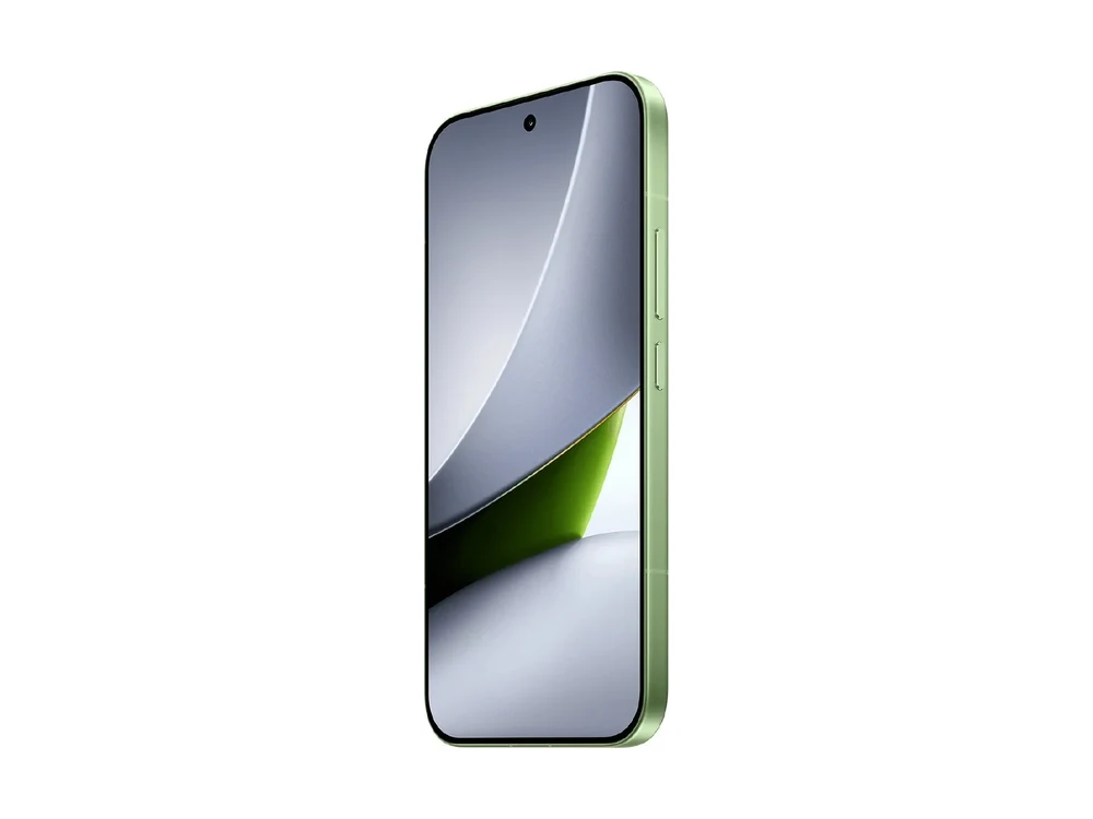 POCO F9 Pro Aurora Green — вид сбоку