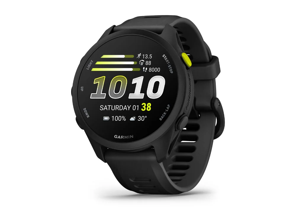 Garmin Forerunner 70, чёрный, чёрный силиконовый ремешок