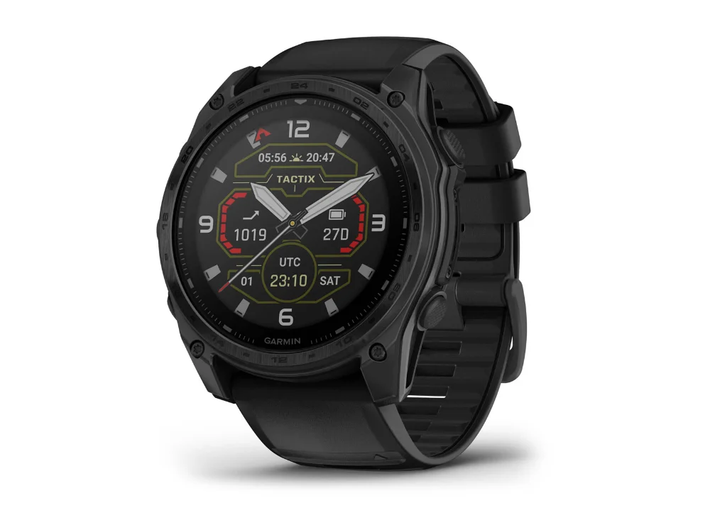 Garmin Tactix 8 Solar 51 mm, чёрный титан, чёрный силиконовый ремешок