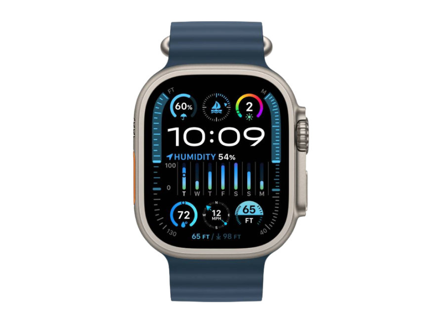 Apple Watch Ultra 2 GPS + Cellular 49мм Titanium Case with Blue Ocean Band (One Size)